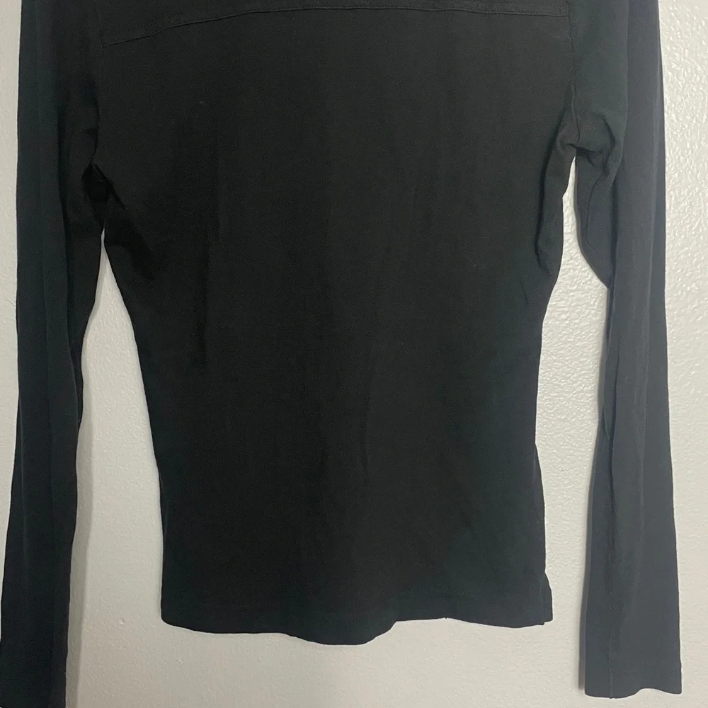 Tory Burch Rommily Black Long Sleeve Shirt Size‎ S